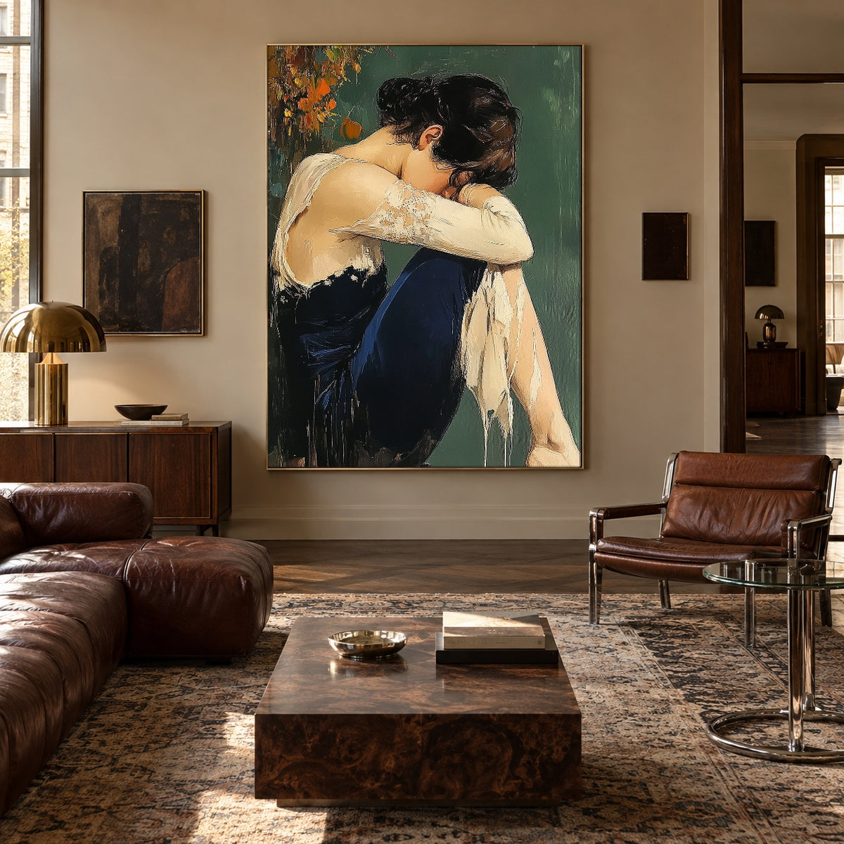 A Pause Beneath Autumn - interior setting 4 - expressive contemporary art painting