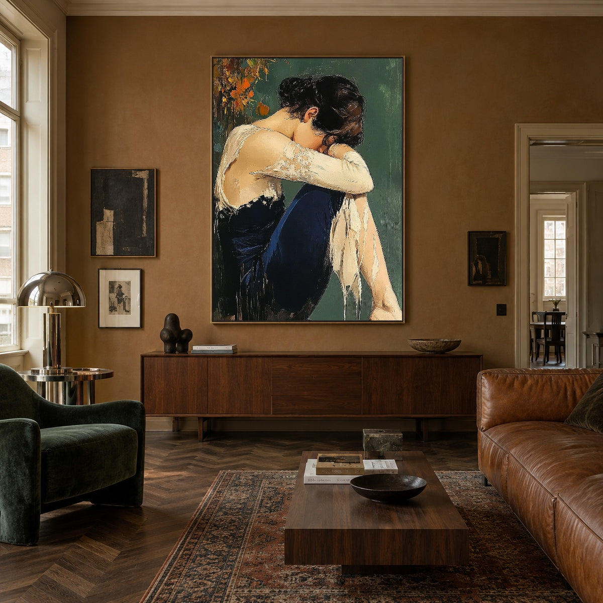 A Pause Beneath Autumn - interior setting 6 - expressive contemporary art painting