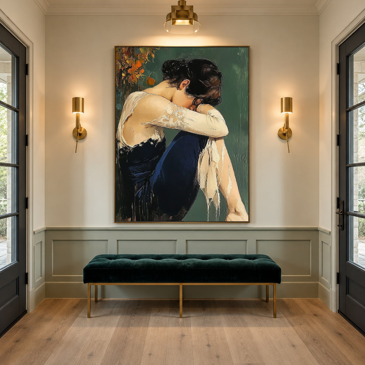 A Pause Beneath Autumn - interior setting 7 - expressive contemporary art painting