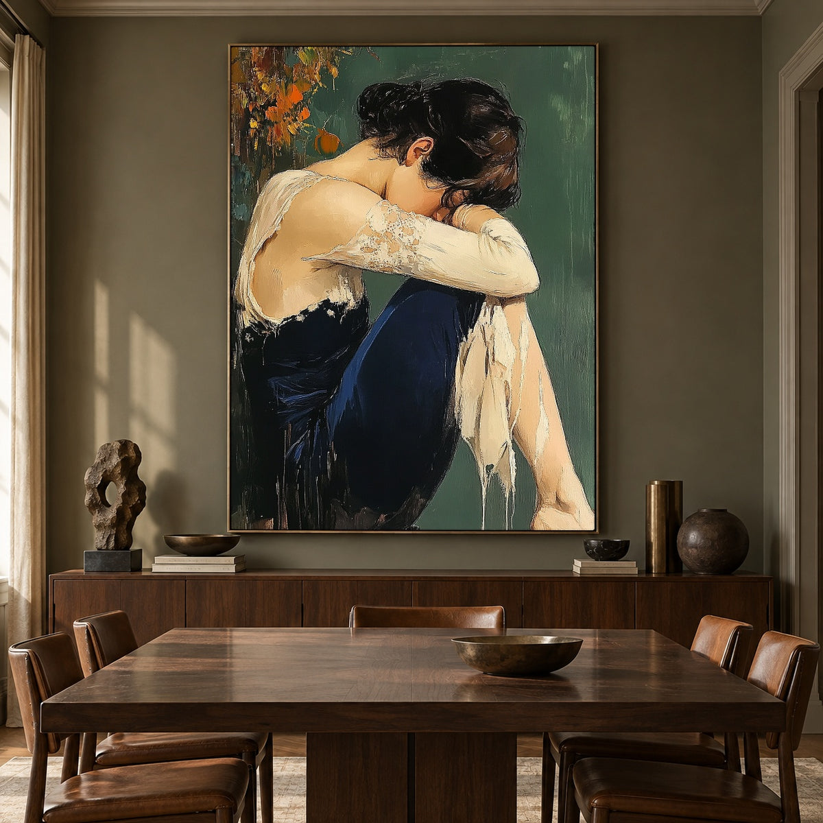 A Pause Beneath Autumn - interior setting 8 - expressive contemporary art painting