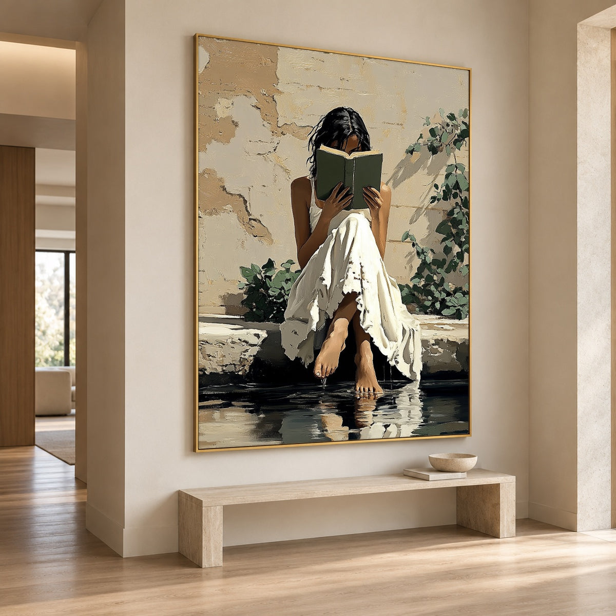 A Story by Water - oblique view - expressive contemporary art painting