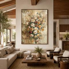 A Thousand Soft Petals - front-view living-room hero - expressive contemporary art painting
