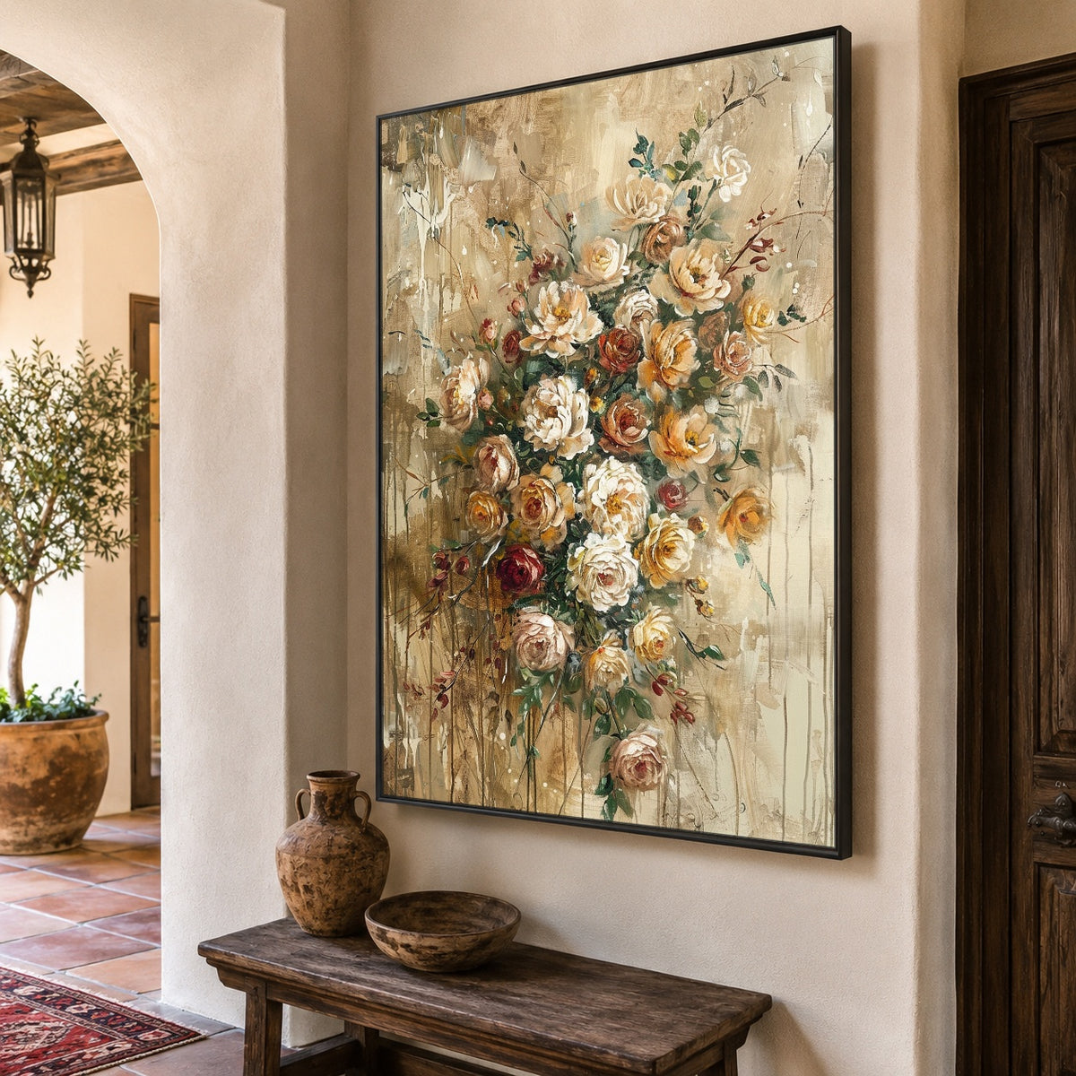 A Thousand Soft Petals - oblique view - expressive contemporary art painting