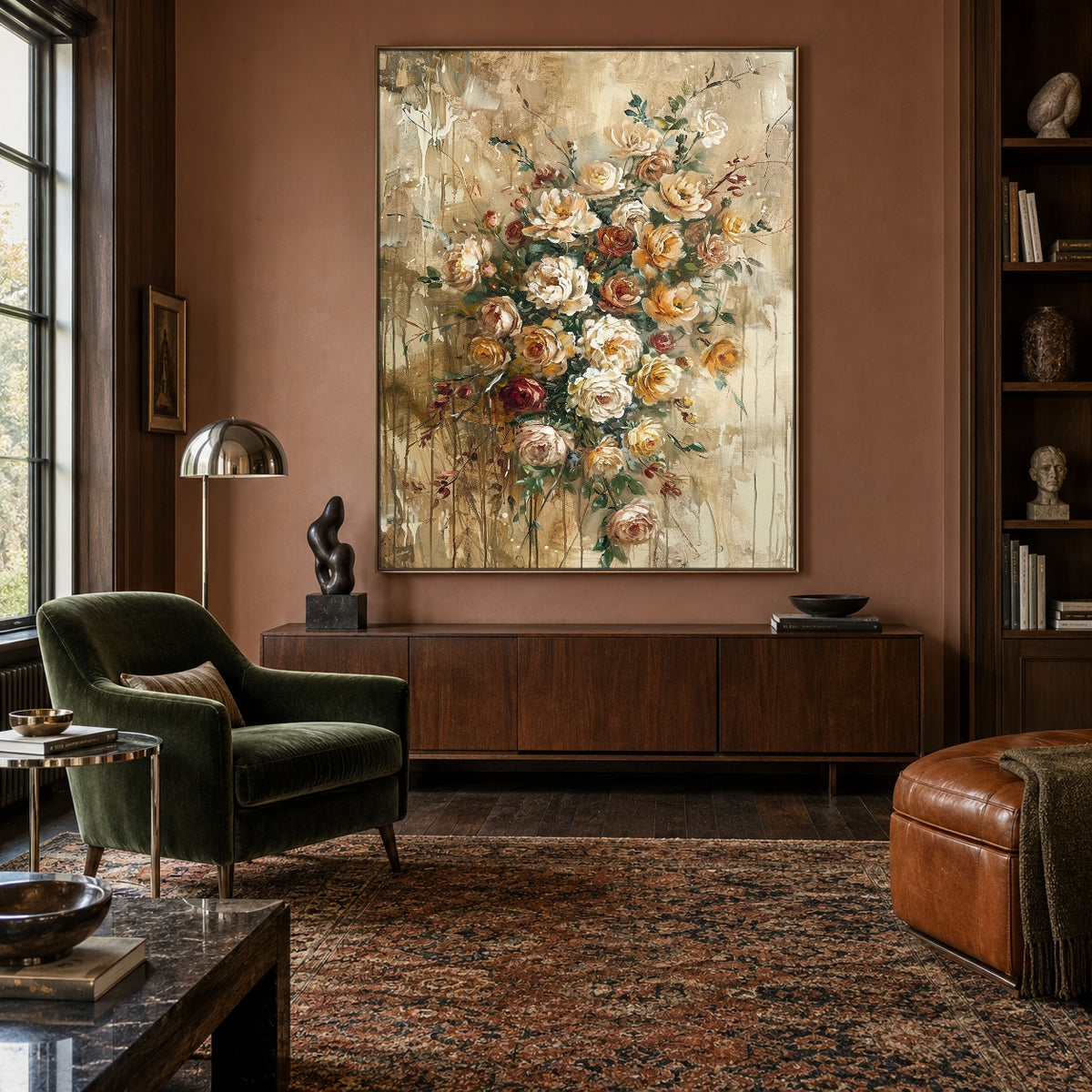 A Thousand Soft Petals - interior setting 3 - expressive contemporary art painting