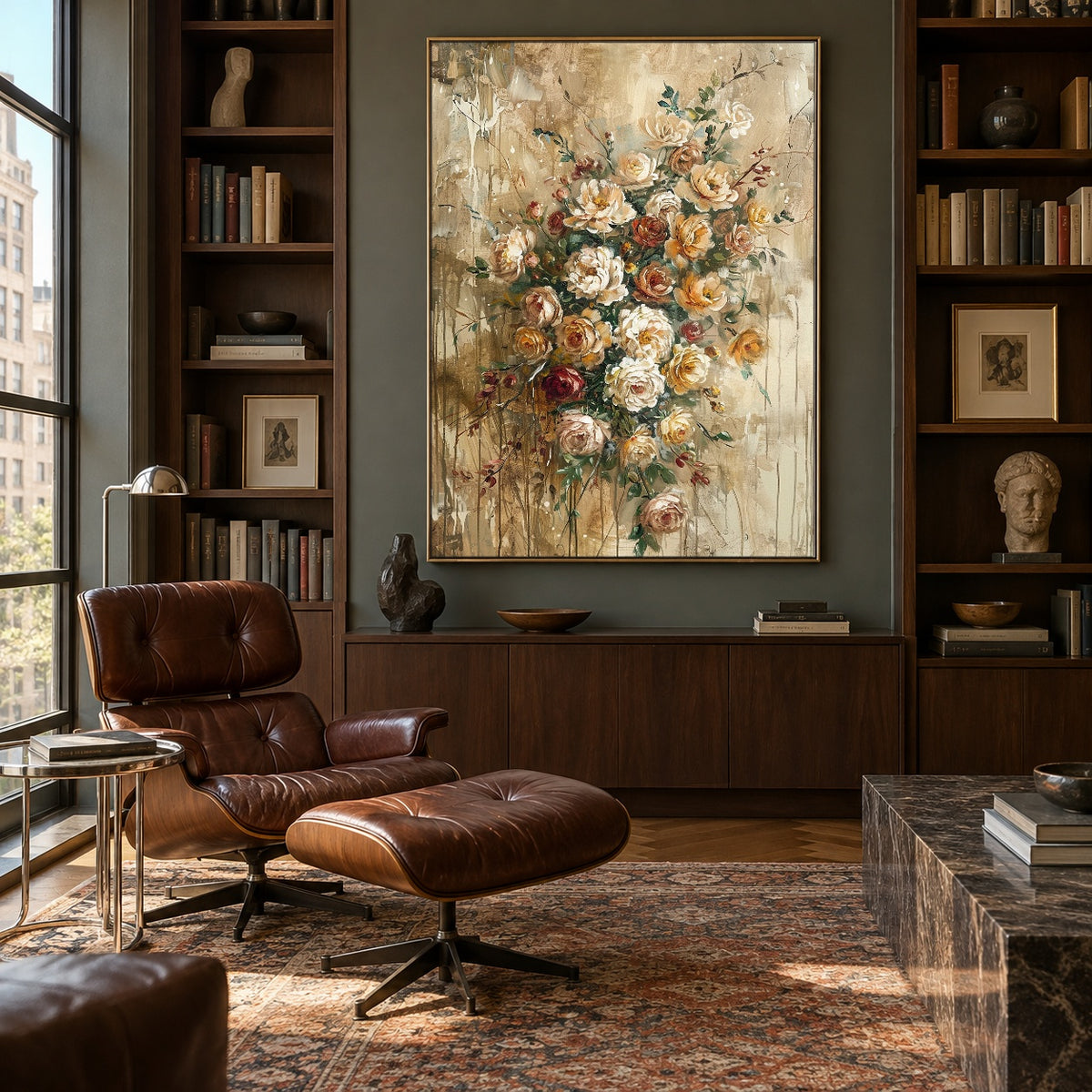A Thousand Soft Petals - interior setting 5 - expressive contemporary art painting