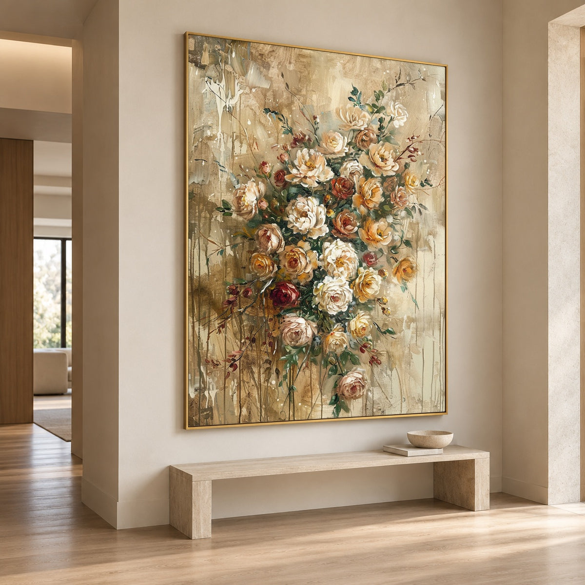 A Thousand Soft Petals - interior setting 6 - expressive contemporary art painting