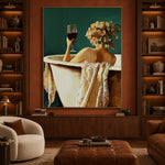 A Toast to Solitude - front-view living-room hero - expressive contemporary art painting
