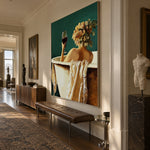 A Toast to Solitude - oblique view - expressive contemporary art painting