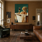 A Toast to Solitude - interior setting 3 - expressive contemporary art painting