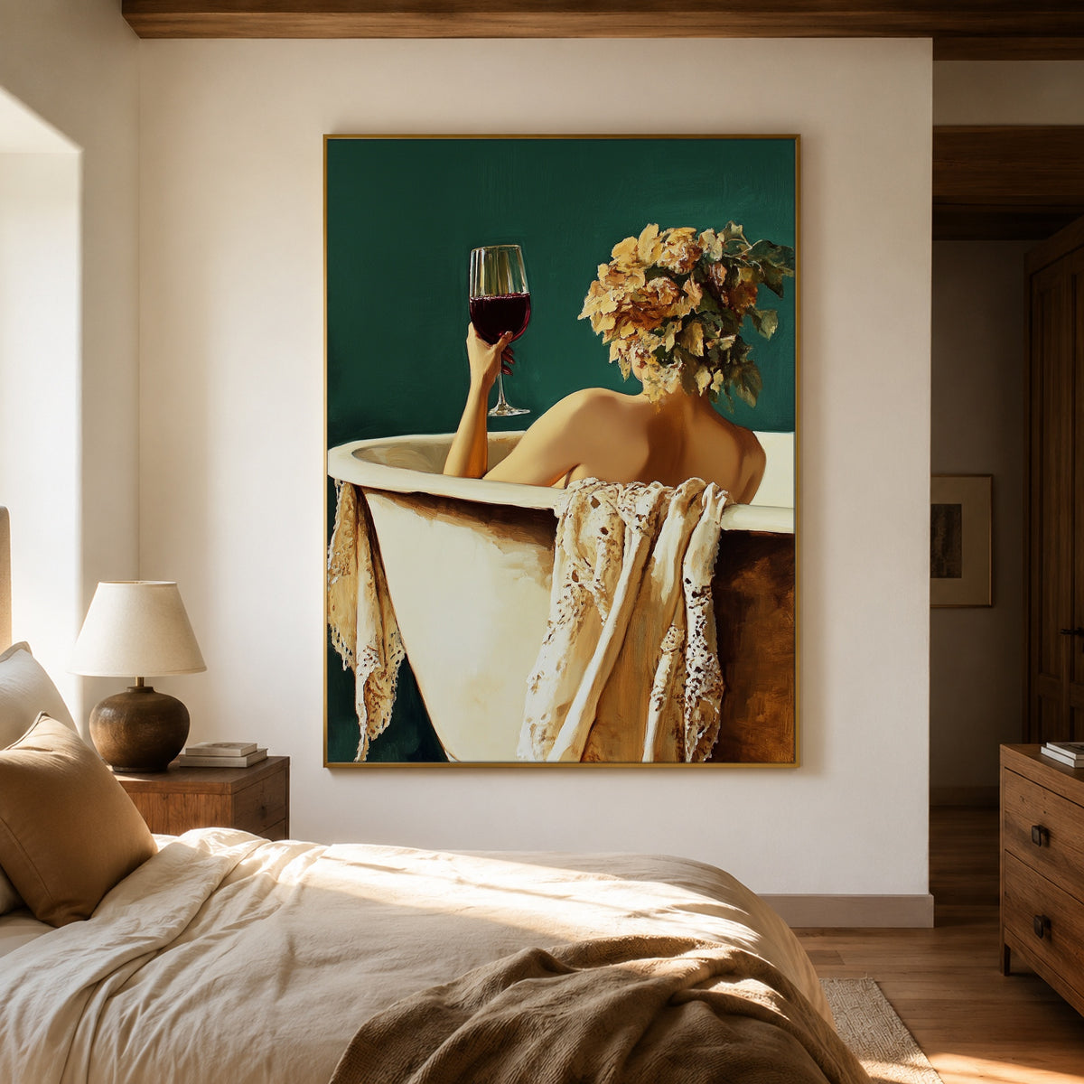 A Toast to Solitude - interior setting 4 - expressive contemporary art painting