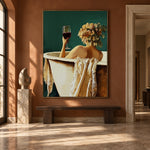 A Toast to Solitude - interior setting 7 - expressive contemporary art painting