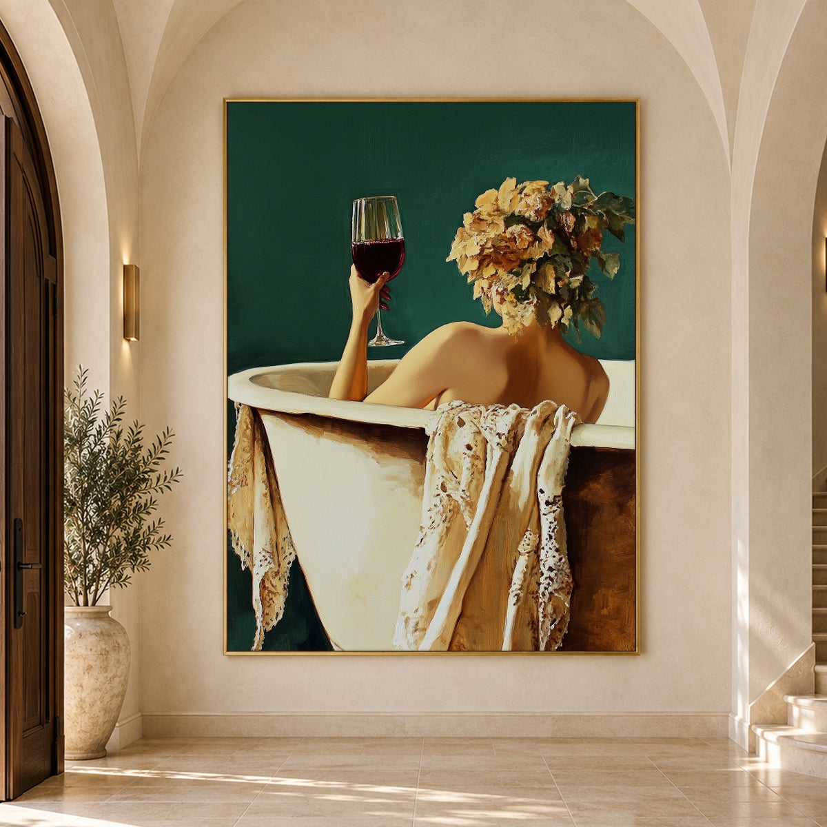 A Toast to Solitude - interior setting 8 - expressive contemporary art painting
