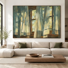 A Window Breathing Light - front view hero - expressive contemporary art painting