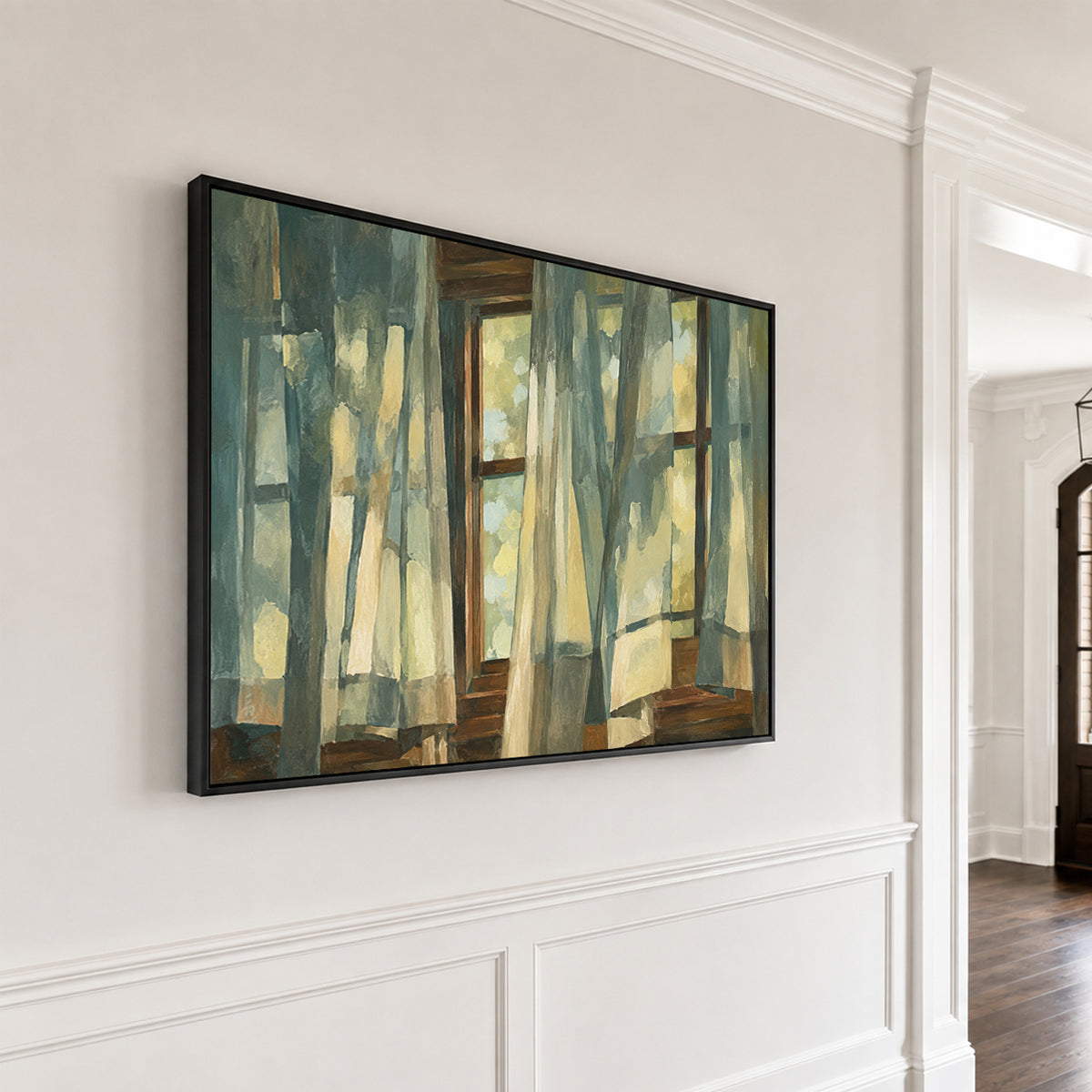 A Window Breathing Light - oblique view - expressive contemporary art painting