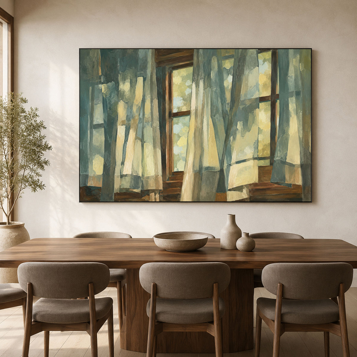 A Window Breathing Light - interior setting 03 - expressive contemporary art painting