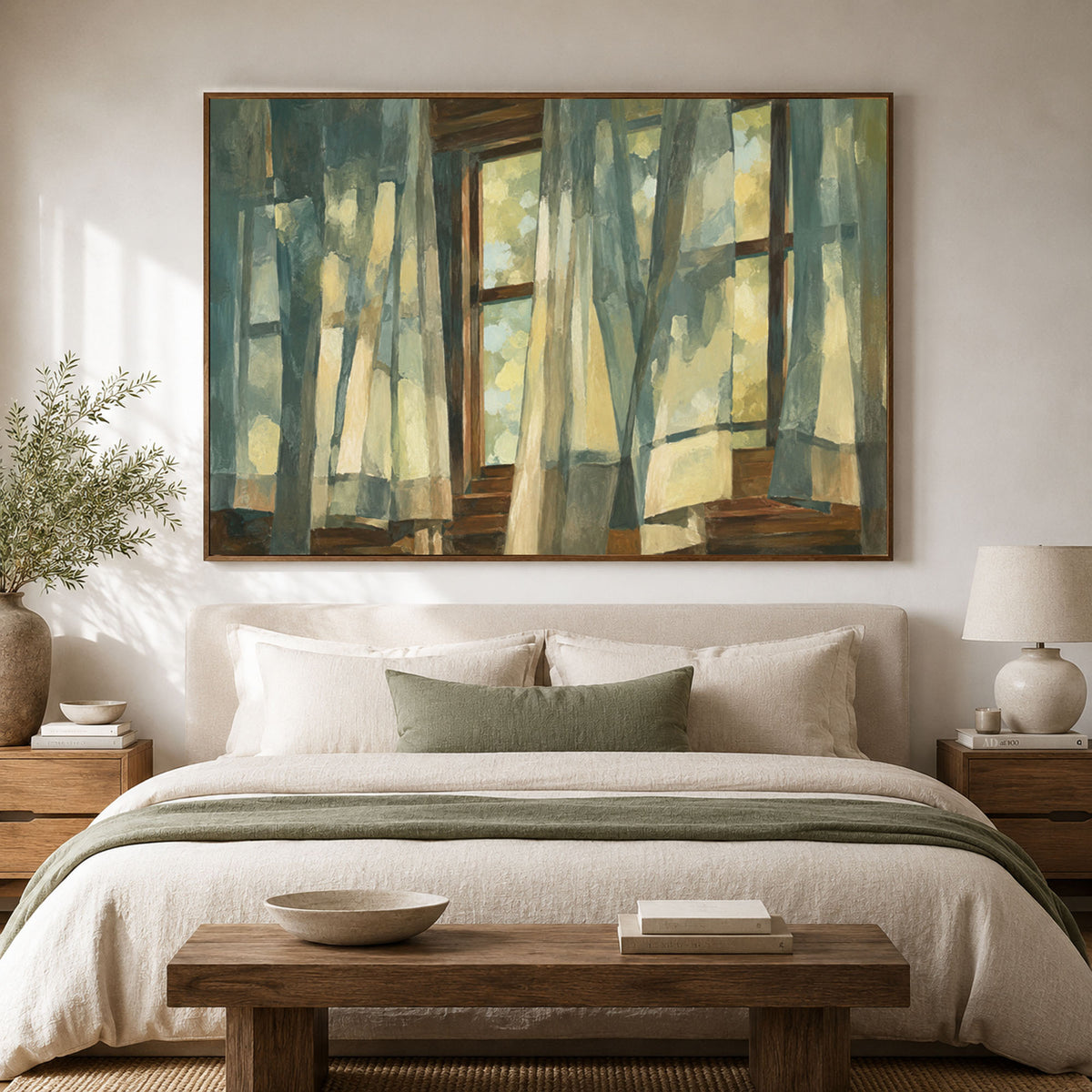A Window Breathing Light - interior setting 04 - expressive contemporary art painting