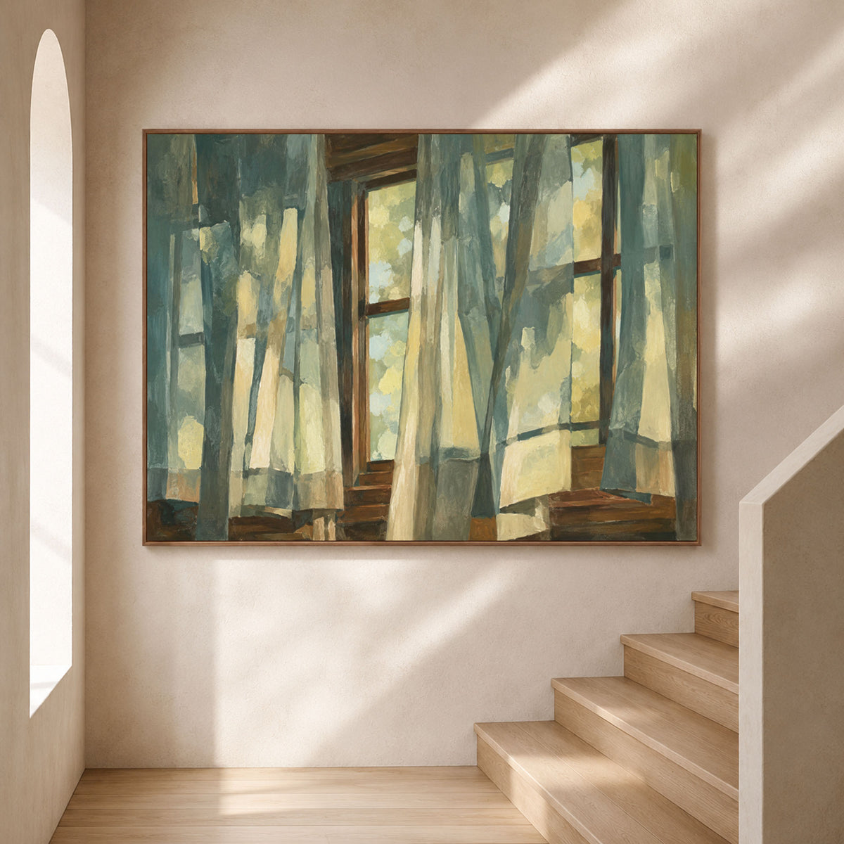 A Window Breathing Light - interior setting 06 - expressive contemporary art painting