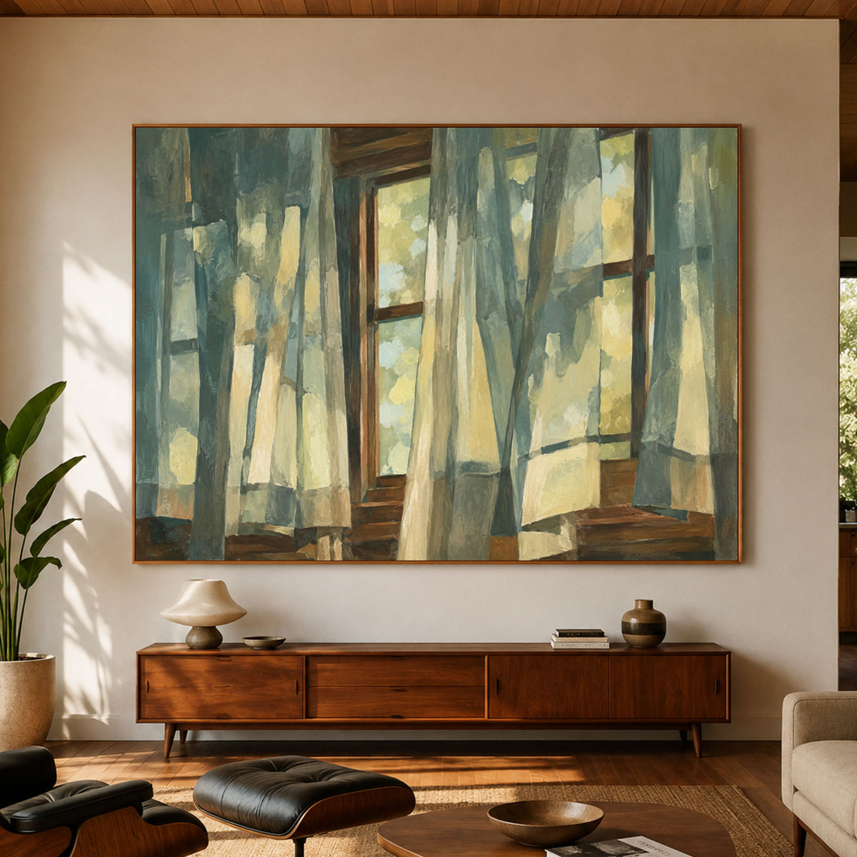 A Window Breathing Light - interior setting 07 - expressive contemporary art painting