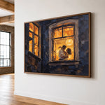 A Window Kept Warm - oblique view - expressive contemporary art painting