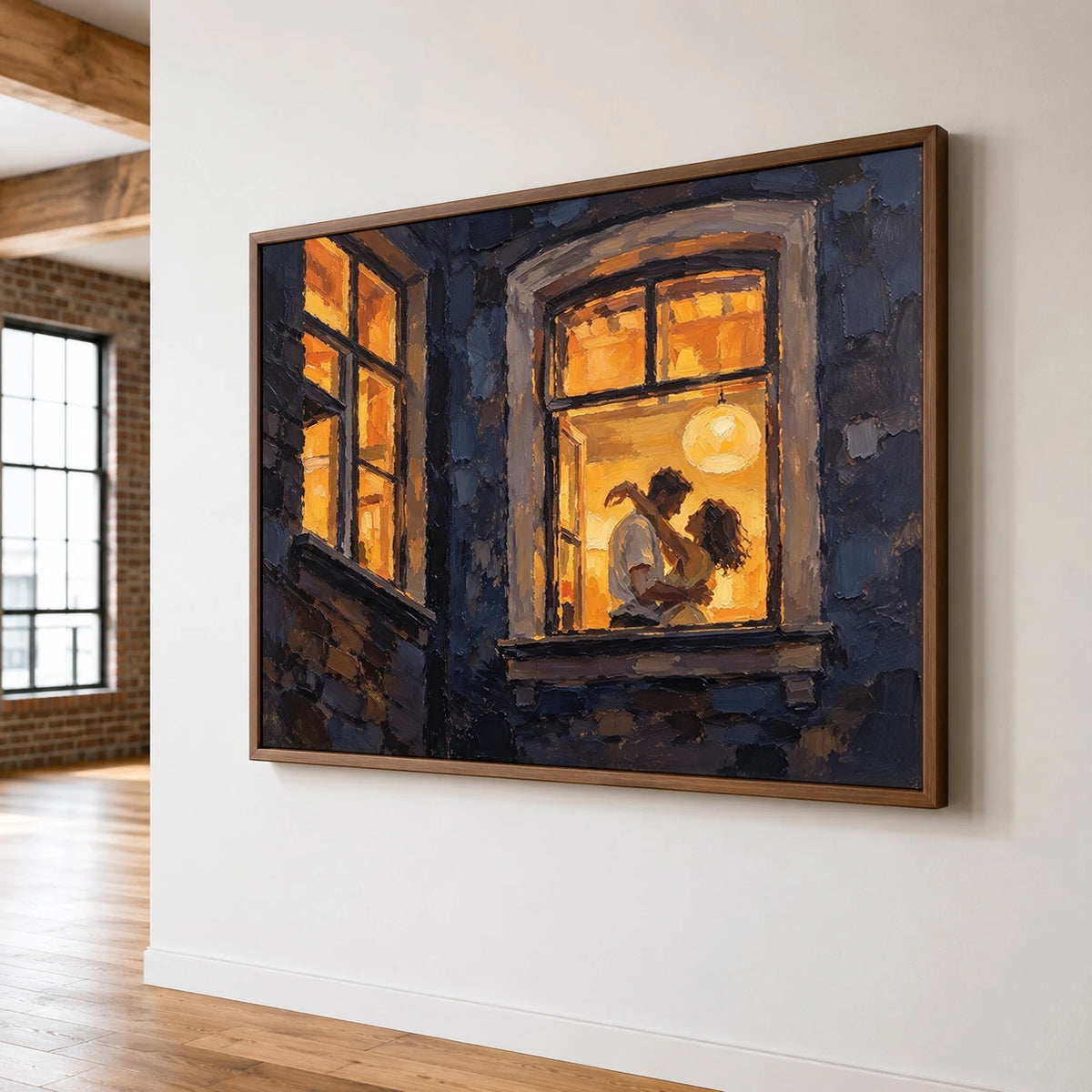A Window Kept Warm - oblique view - expressive contemporary art painting