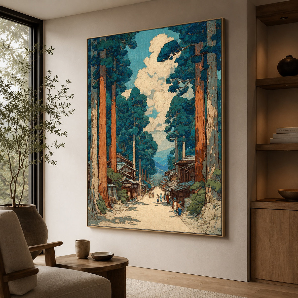 Along the Cedar Road - oblique view - expressive contemporary art painting