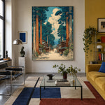 Along the Cedar Road - interior setting 4 - expressive contemporary art painting