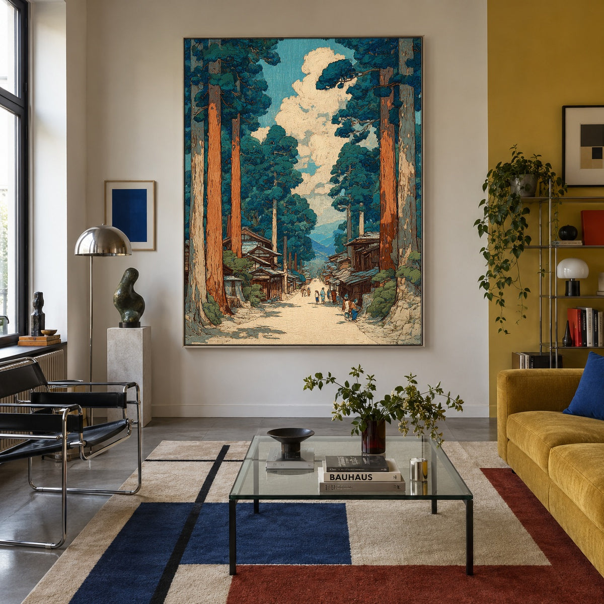 Along the Cedar Road - interior setting 4 - expressive contemporary art painting
