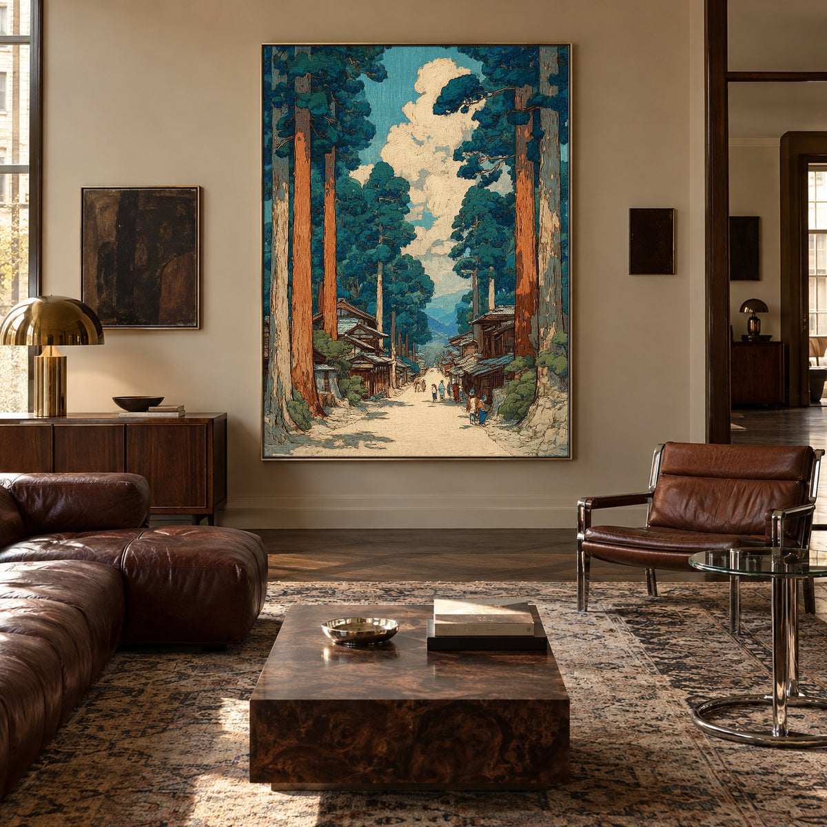 Along the Cedar Road - interior setting 5 - expressive contemporary art painting