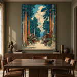 Along the Cedar Road - interior setting 8 - expressive contemporary art painting