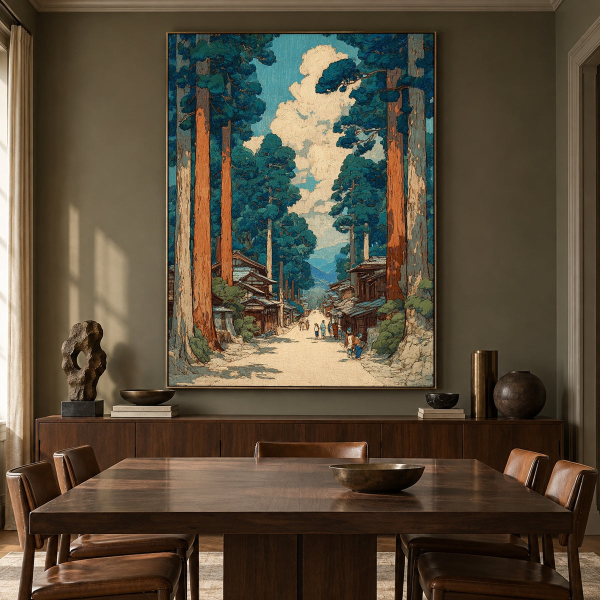 Along the Cedar Road - interior setting 8 - expressive contemporary art painting