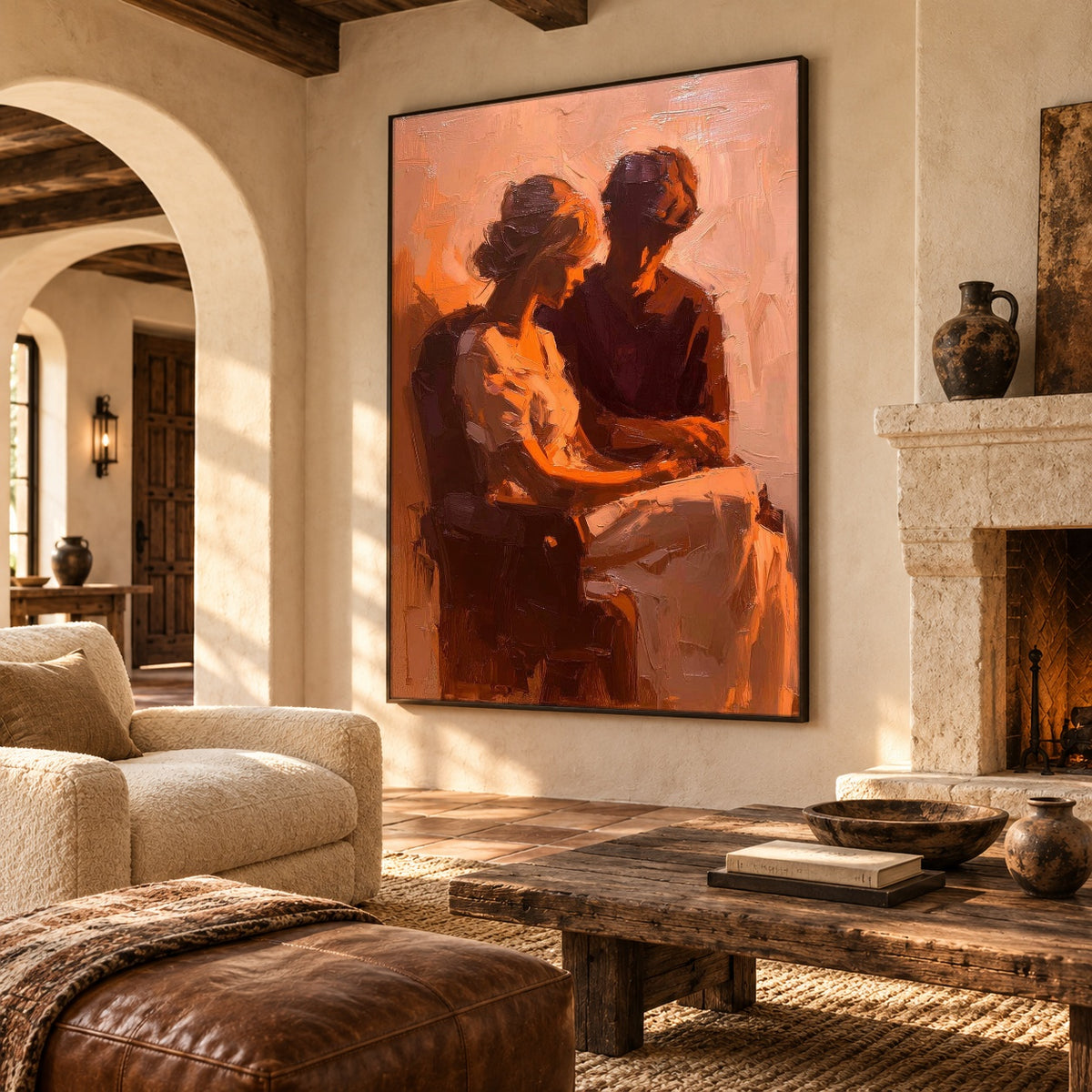 An Evening Between Us - oblique view - expressive contemporary art painting