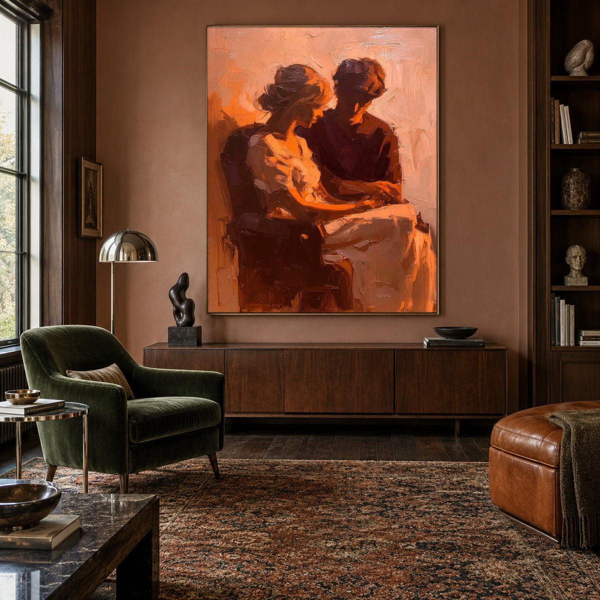 An Evening Between Us - interior setting 3 - expressive contemporary art painting