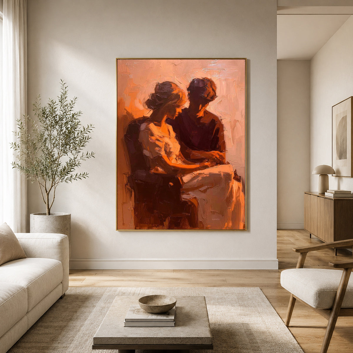 An Evening Between Us - interior setting 4 - expressive contemporary art painting