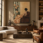 An Hour Among Roses - front-view living-room hero - expressive contemporary art painting