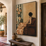 An Hour Among Roses - oblique view - expressive contemporary art painting