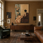 An Hour Among Roses - interior setting 3 - expressive contemporary art painting