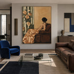 An Hour Among Roses - interior setting 4 - expressive contemporary art painting