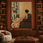 An Hour Among Roses - interior setting 7 - expressive contemporary art painting