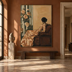 An Hour Among Roses - interior setting 8 - expressive contemporary art painting