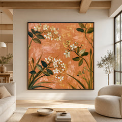 Apricot Blossom Song - front-view living-room hero - expressive contemporary art painting