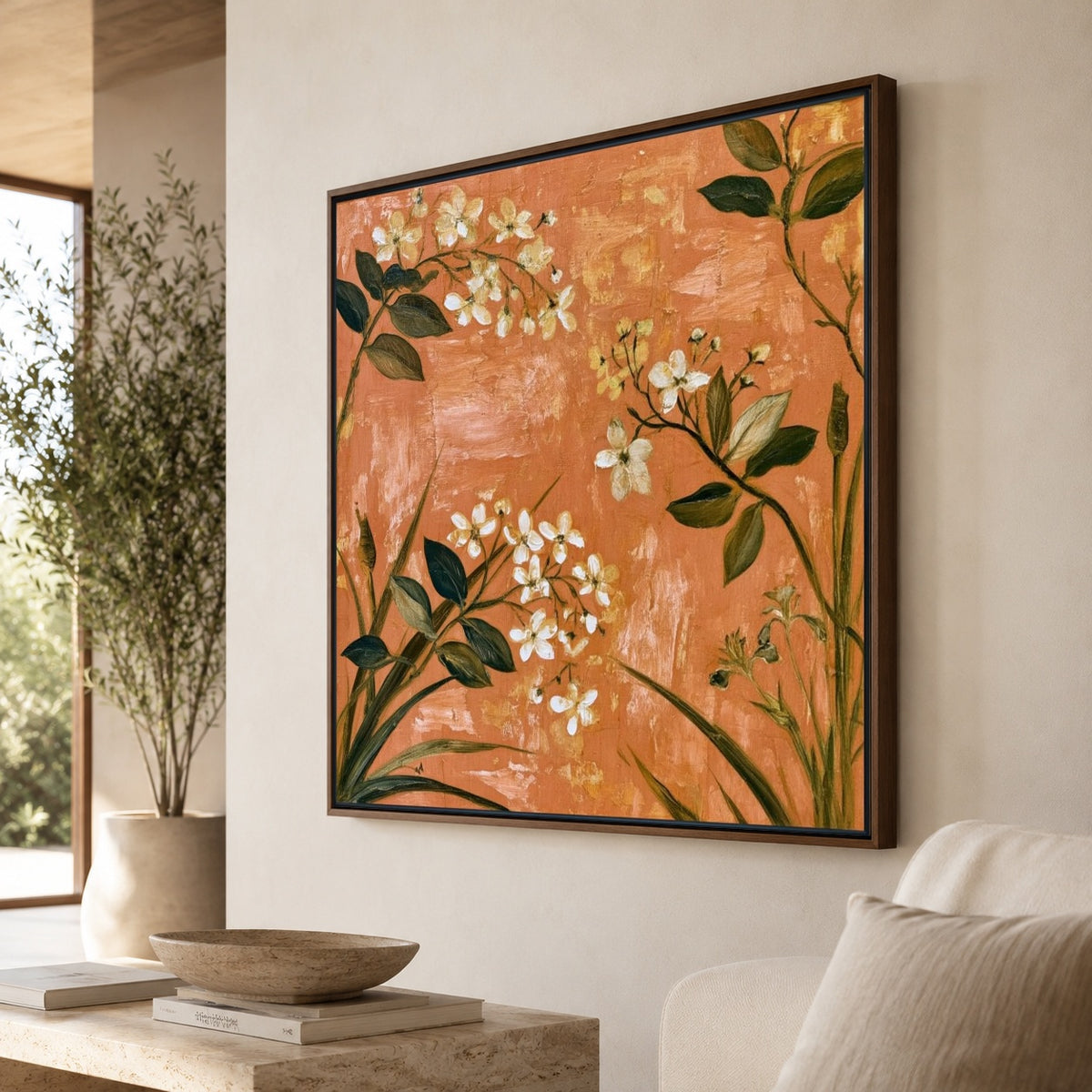 Apricot Blossom Song - oblique view - expressive contemporary art painting