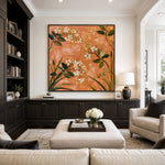 Apricot Blossom Song - interior setting 4 - expressive contemporary art painting