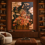 Autumn Bouquet Collage - front-view living-room hero - expressive contemporary art painting