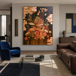 Autumn Bouquet Collage - interior setting 3 - expressive contemporary art painting