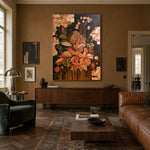 Autumn Bouquet Collage - interior setting 4 - expressive contemporary art painting