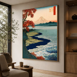 Autumn Water Toward Fuji - oblique view - expressive contemporary art painting
