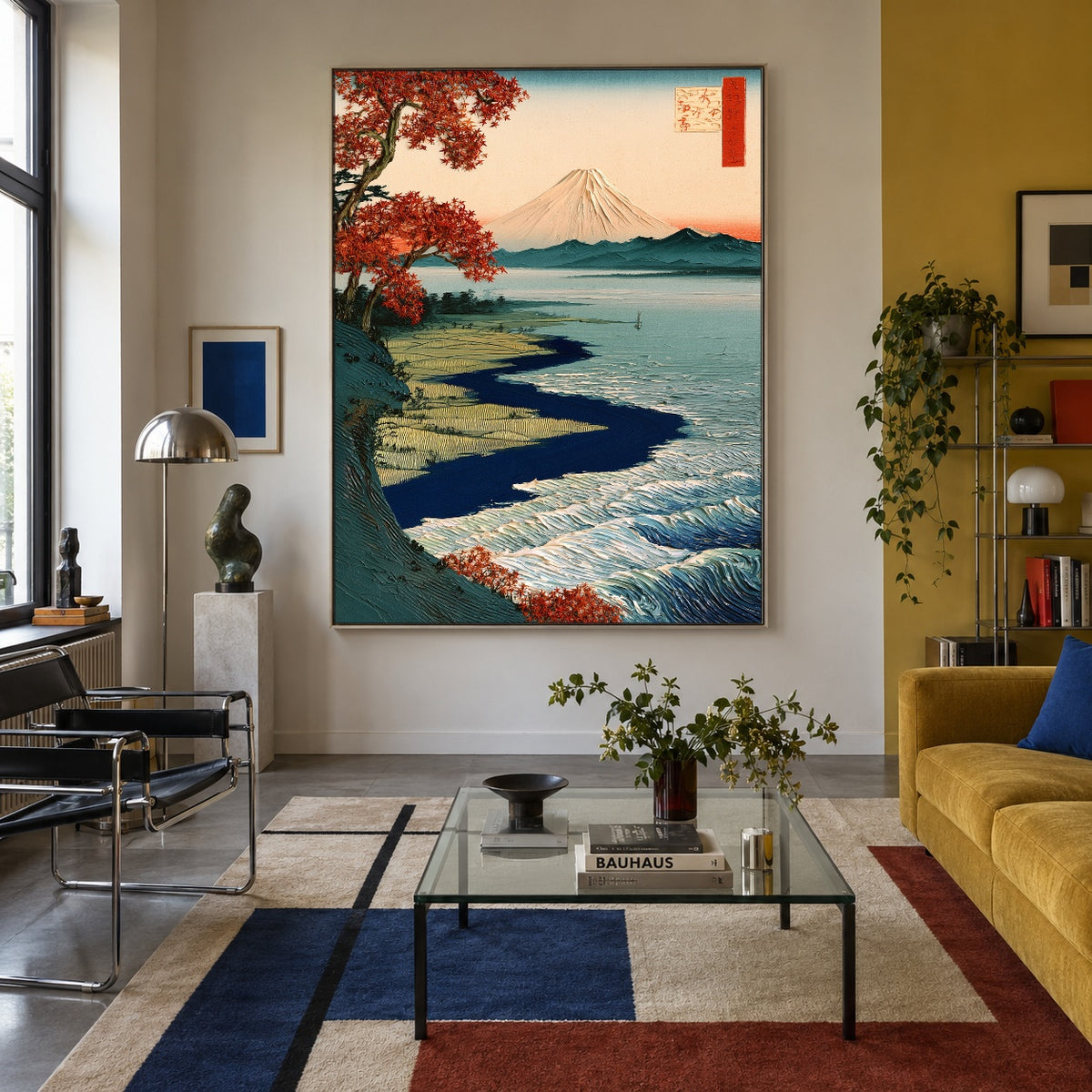 Autumn Water Toward Fuji - interior setting 4 - expressive contemporary art painting