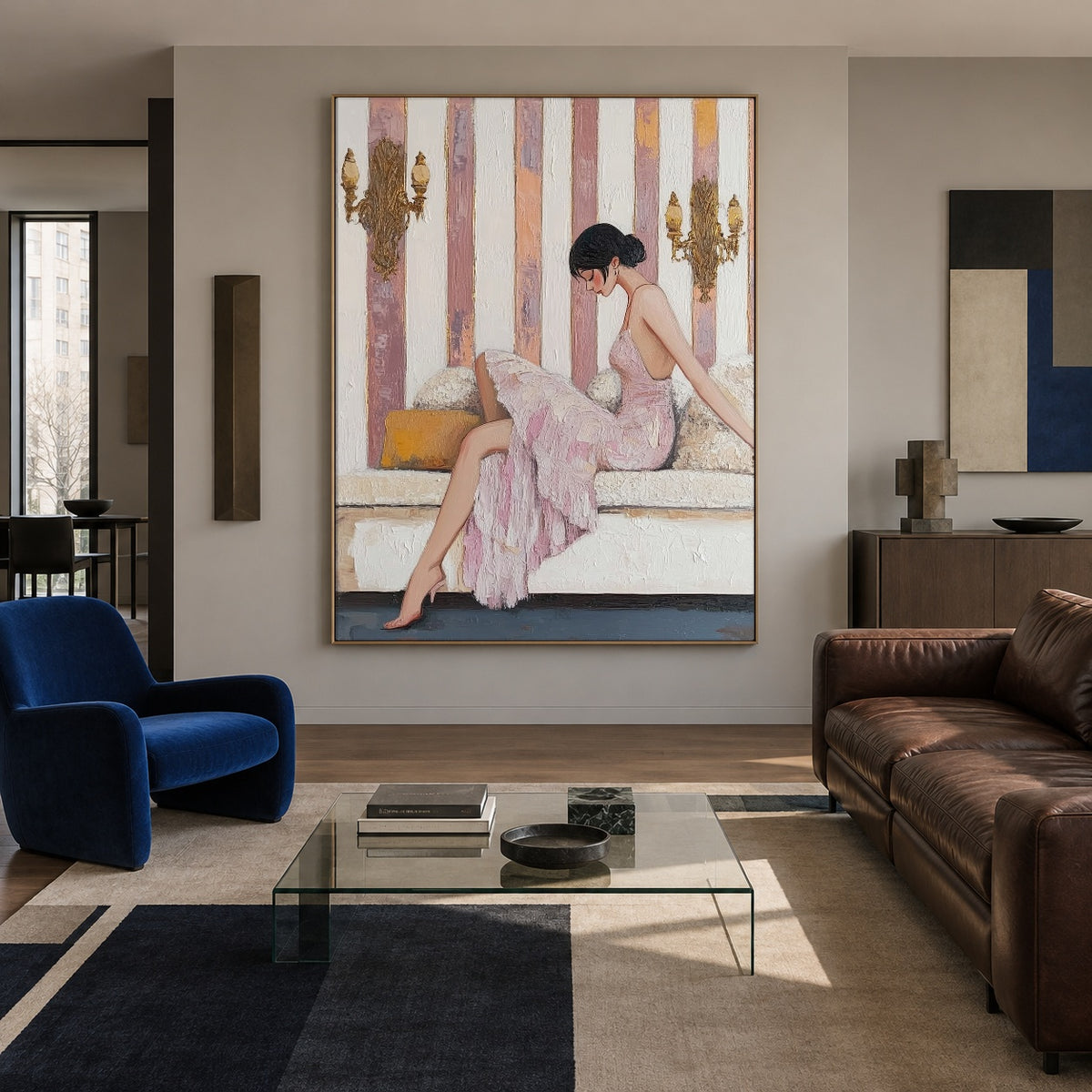 Before the Evening Begins - front-view living-room hero - expressive contemporary art painting