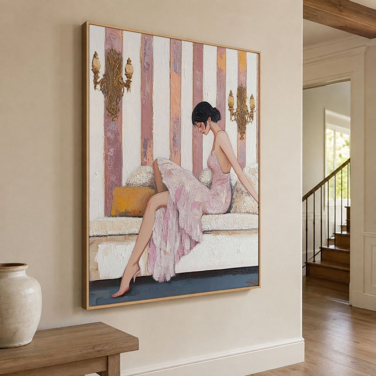 Before the Evening Begins - oblique view - expressive contemporary art painting