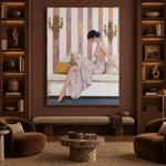 Before the Evening Begins - interior setting 3 - expressive contemporary art painting
